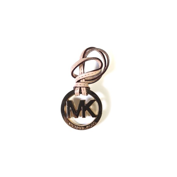 Michael Kors Hangtag-100%Authentic Tan Leather |  Gold Charm 2" - Picture 1 of 4